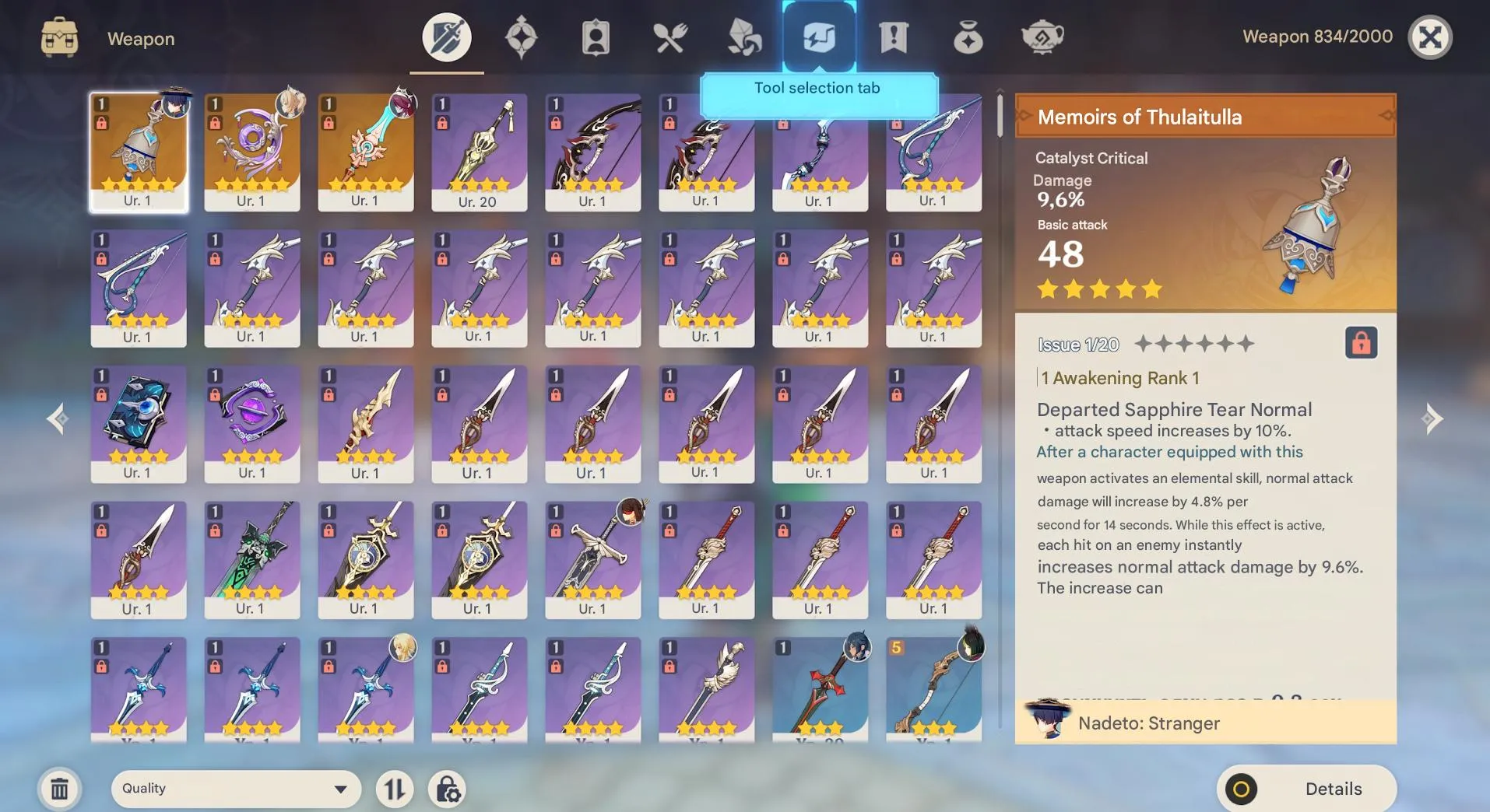 GI1539 Starter Wanderer + Tulaytullah's Remembrance + Tighnari, AR47, Europe 